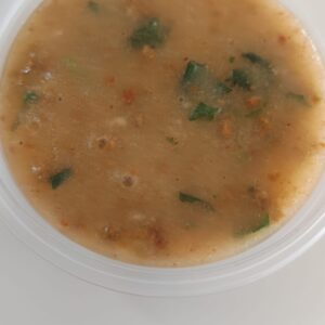 Caldo de Carne com Mandioca